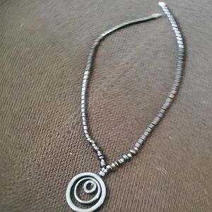 Source Unknown Silver-Tone Spiral Pendant Necklace